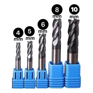 Fresa Metal Duro 45HRC 4 cortes 4,5,6,8MM