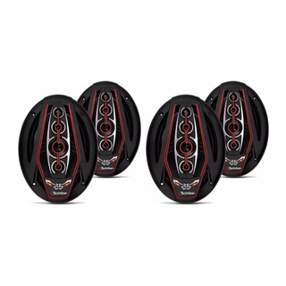 Kit 4 Alto Falante Bomber 6x9 Bicho Papão 4ohms 350w Rms Led