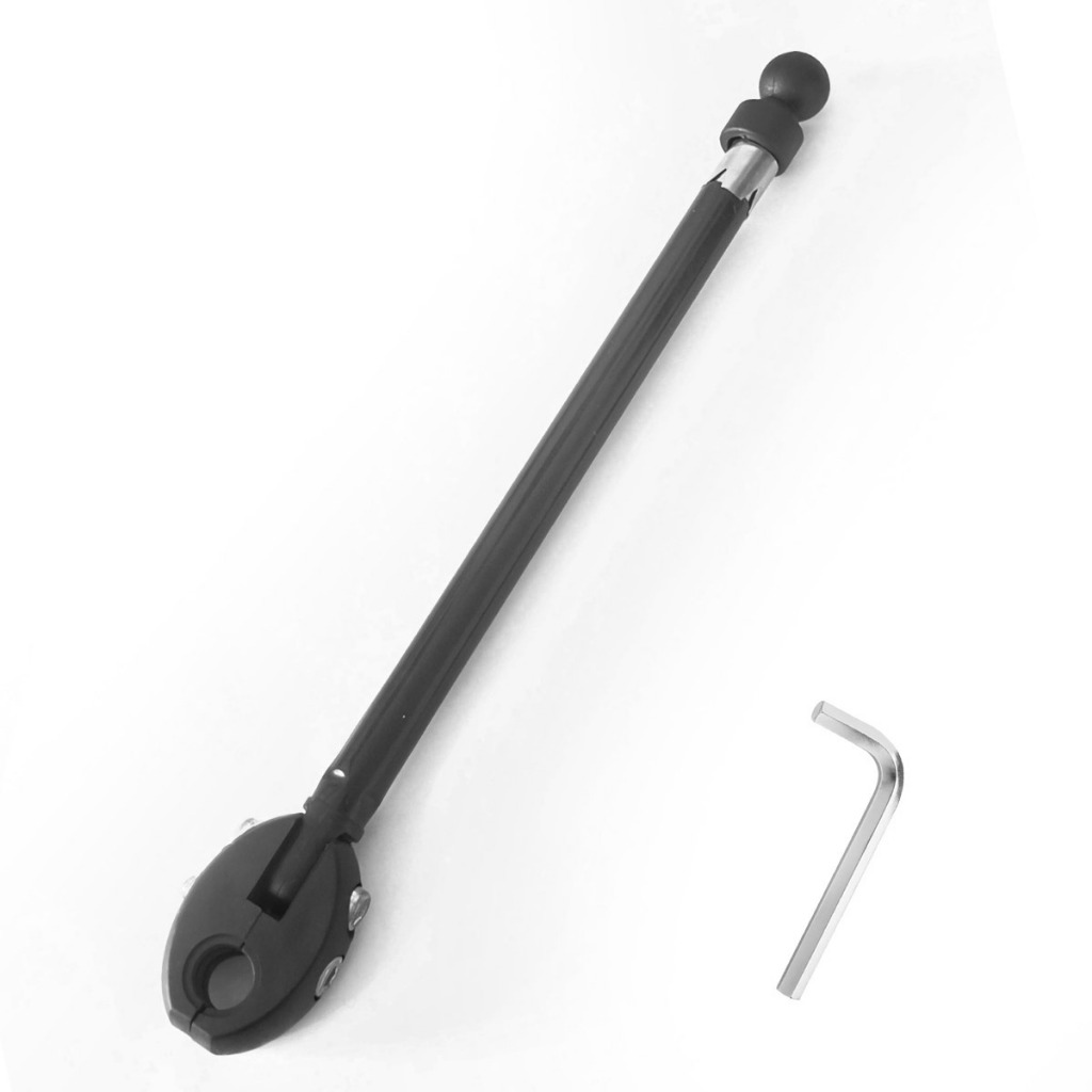 Antena Corta Linha Pipa Moto Anti Cerol ABS Retrovisor 6 Estágios 10MM Preta