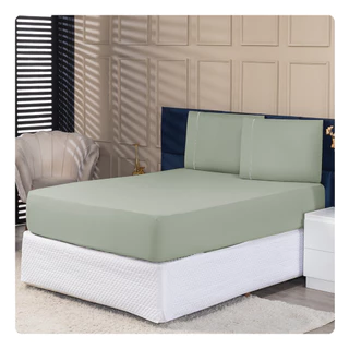 Lencol Queen 3 Peças Com Elástico 400 Fios Ponto Palito em Oferta na Shopee