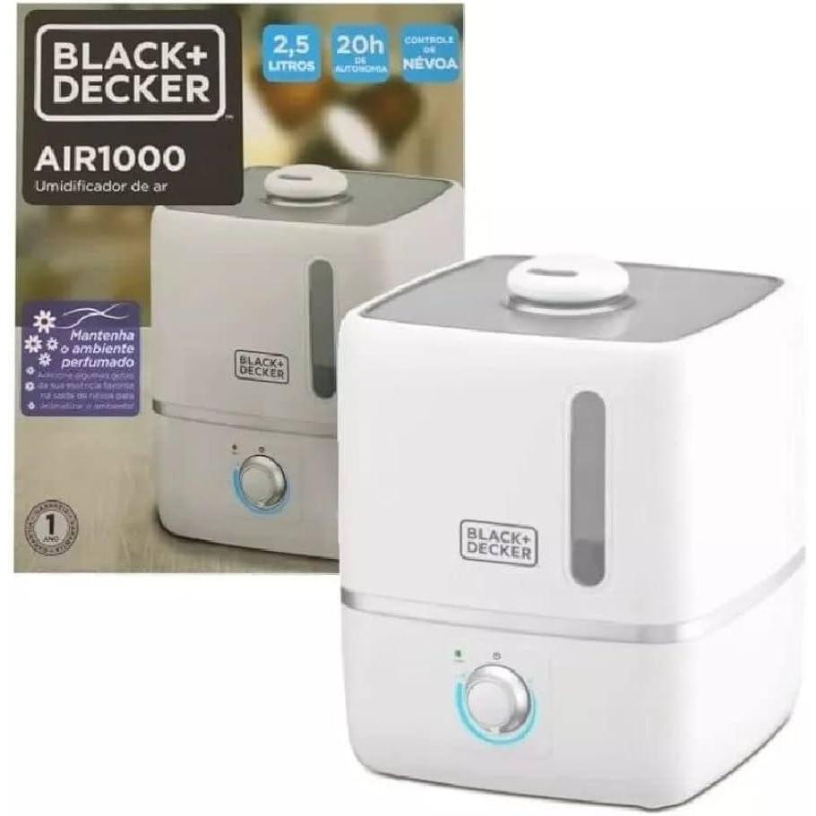Umidificador de Ar Prático e Portátil Black Decker com Capacidade de 2,5L, Modelo AIR1000, Bivolt