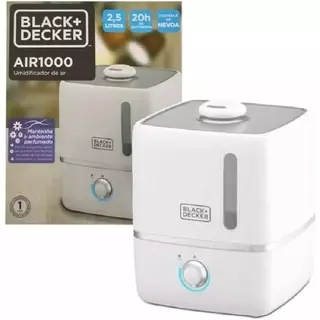 Umidificador de Ar Prático e Portátil Black Decker com Capacidade de 2,5L, Modelo AIR1000, Bivolt