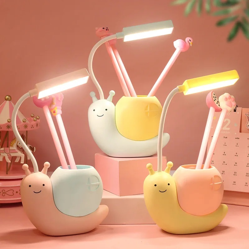 Luminária Mini de Mesa Flexível Sem Fio Led Fofo Cute Portátil Leitura