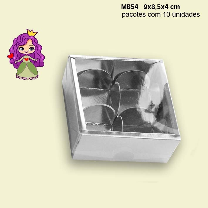 Embalagem MB54 em papel Colorido e Tampa em PVC- 09x8,5x04cm - Pacote ...