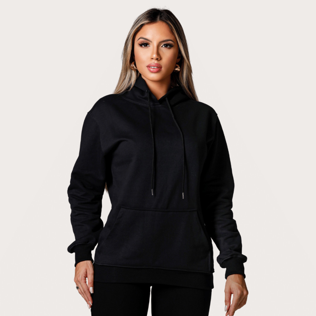 Moletom Feminino Quentinho Moda Casual Inverno Elegante Confortável
