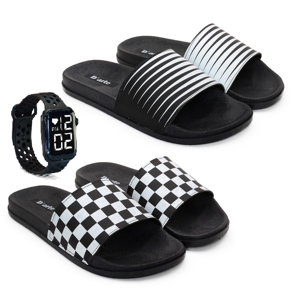 Kit 2 Chinelo Masculino + Relogio Slide Macio Estiloso Leve ENVIO IMEDIATO