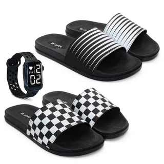 Kit 2 Chinelo Masculino + Relogio Slide Macio Estiloso Leve ENVIO IMEDIATO
