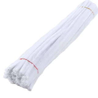 Haste de Chenille 30 cm - Branca  - 100 unidades - Artlille - Rizzo Distribuidora em Oferta na Shopee