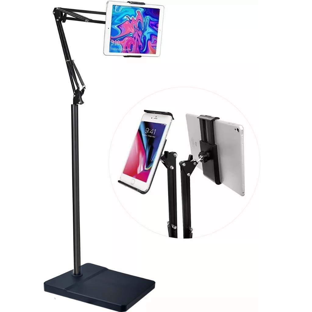 Suporte Celular Tablet Universal Articulado Chão 360° Braço Ajustável