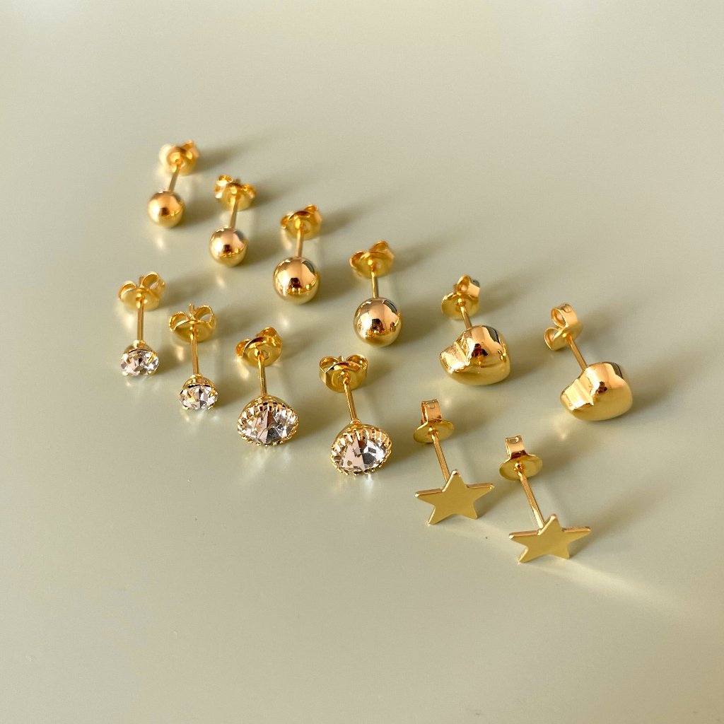 Super kit 6 brincos Folheados a Ouro 18k