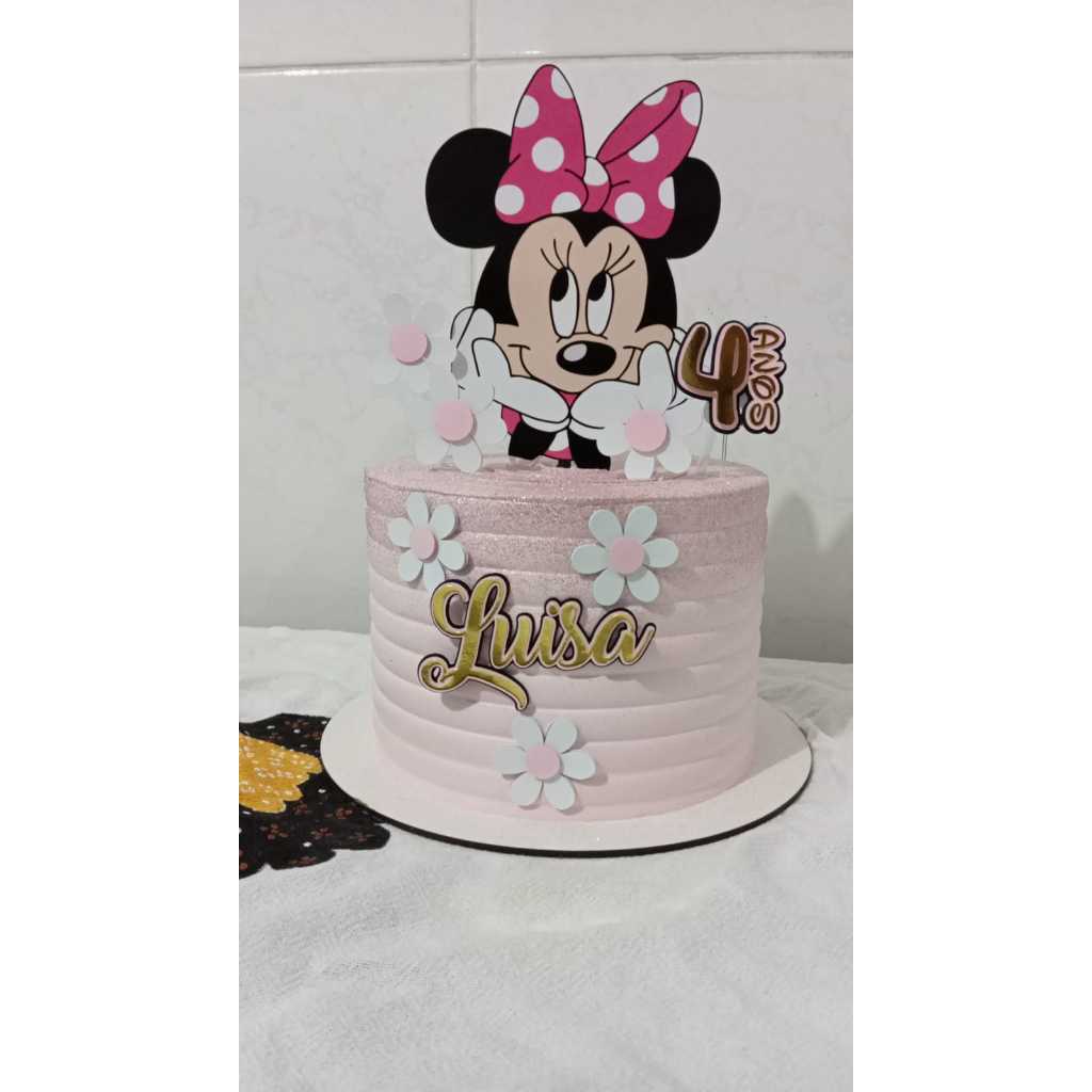 Topo de Bolo Topper Festa Infantil Minnie, 10 pçs, Lindo!!! | Shopee Brasil