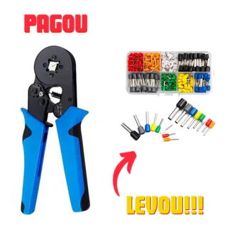 Kit Alicate Crimpar Prensa (cores aleatórias) + Terminais Ilhós 400 pçs/Kit Alicate Crimpar+800 ilhós pçs