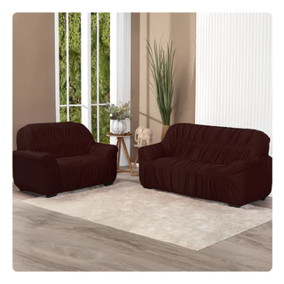 Kit Capa De Sofá Protetora 2 E 3 Lugares Elasticada Sala Familia em Oferta na Shopee