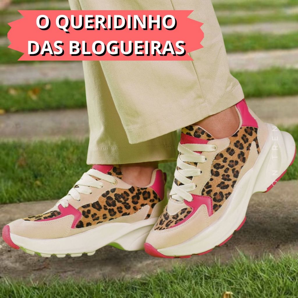 Tênis Blogueira Feminino Onça Plataforma Super Confortável Lindo Macio e Da Moda Envio Imediato Direto Da Fábrica