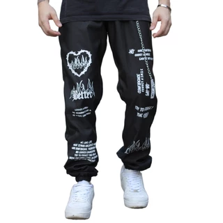 Calça Gringa Jogger Estampada Beter Larga Rapper Trapper Corta Vento 100% poliester