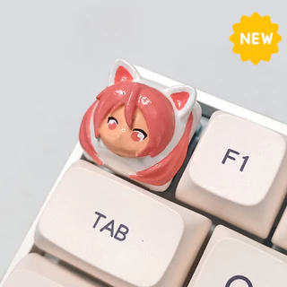 Keycap Tecla Artesanal - Garota Gatinho Anime Cat Girl