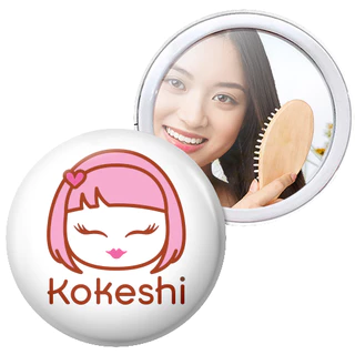 Espelho de bolsa pequeno Kokeshi