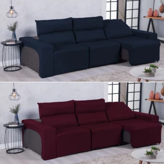 Capa Protetora Sofá Retrátil Reclinável 3 Lugares Luxo Soft Barato Cores Lisas