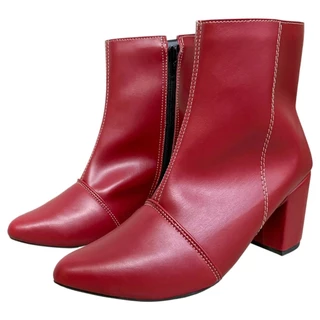 Bota Feminina Salto Grosso Bico Fino Com Zíper Botas Feminina da Moda Ref. 20/125