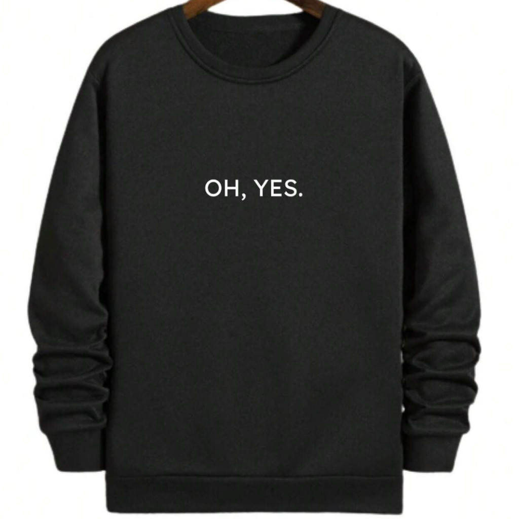 Blusa de Frio de Moletom Redondo Oh, Yes Básico