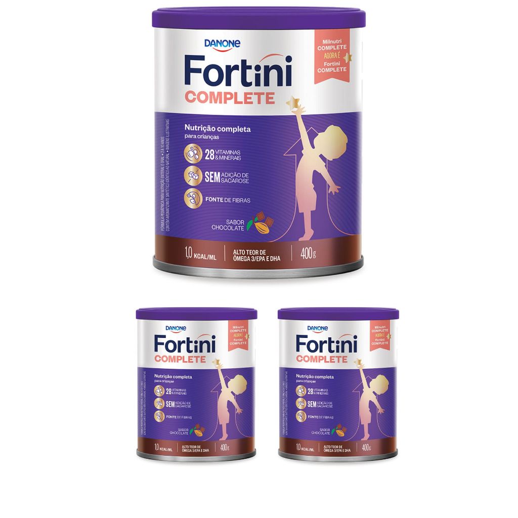 Kit com 3 unidades do FORTINI COMPLETE CHOCOLATE 400G | Shopee Brasil