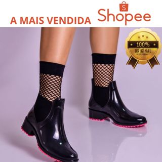 bota feminina cano curto impermeável coleção outono inverno confortável básico frio e chuva