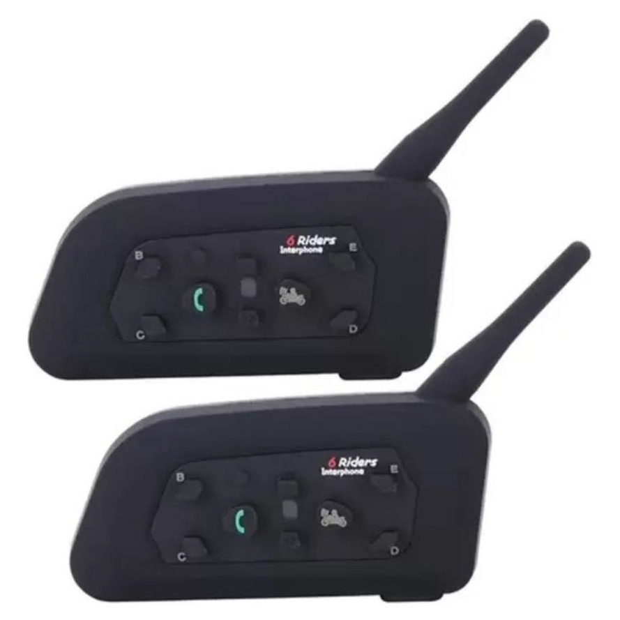 2 Intercomunicador V6 Riders 1200 Capacete Bluetooth Mp3 Gps