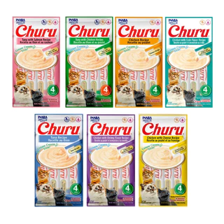 Churu Petisco Para Gatos 1 ou 4 Tubos - 7 Sabores Disponíveis