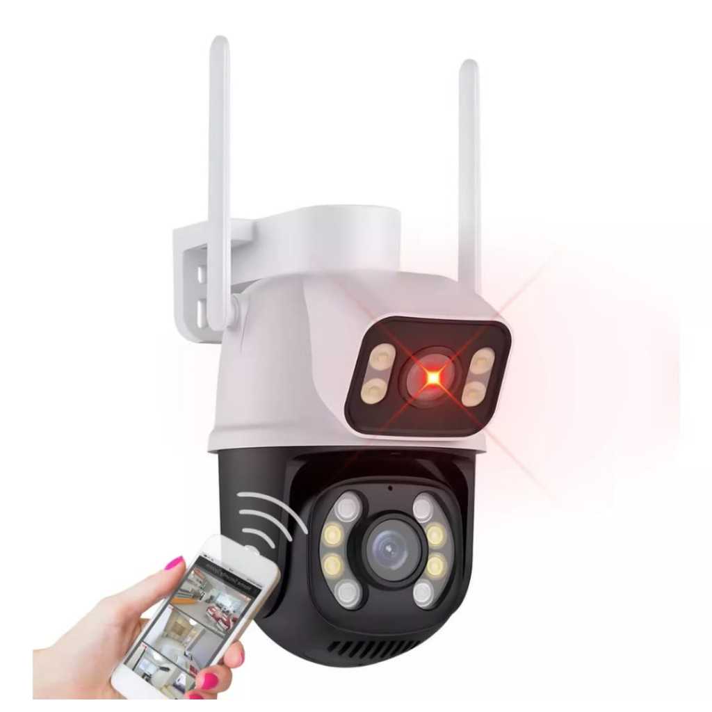 Câmera Dupla De Segurança Wi-fi Smart Camera A28b 3mp Externa A Prova D´agua