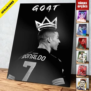 Placas Decorativas Quadros Cristiano Ronaldo 01 a 88, CR7, Goat, Real Madrid, Portugal 20x28 MDF