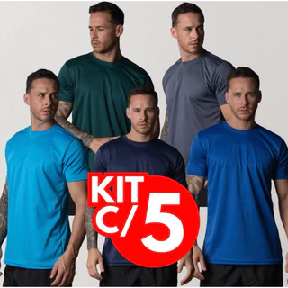 Kit 5 Camisetas Dry Fit Masculina - Casual - Treino - Academia - Esportes - Exercícios - Corrida