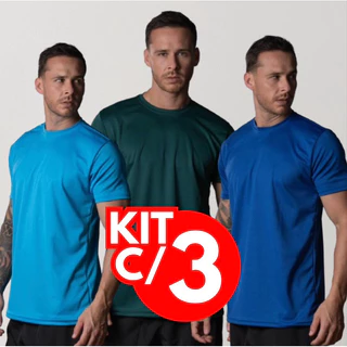 Kit 3 Camisetas Dry Fit Masculina - Casual - Treino - Academia - Esportes - Exercícios - Corrida
