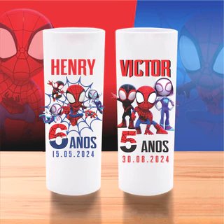 50 Copos Long Drink Personalizados Super Heróis Homem Aranha BABY ARANHA VERSO SPIDER MAN Aniversário Infantil KIT FESTA