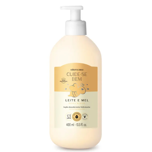 Boticário Loção Hidratante Desodorante Corporal Cuide-se Bem Leite e Mel, 400ml