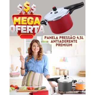 Panela Pressão Nacional 4,5l Cozimento Rápido Antiaderente Fechamento Externo Premium Casa Nova!