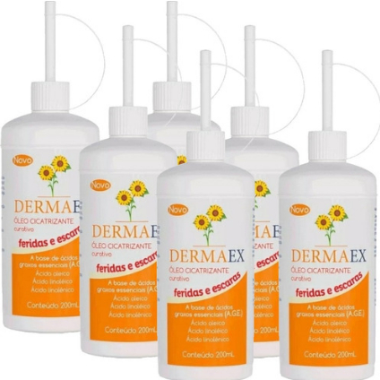 Óleo de girassol cicatrizante DermaEx para Feridas e Escaras Kit 6 ...