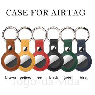 Case Capa Chaveiro Protetor De Couro Sintético Para Apple Airtag Bluetooth Tracker Várias Cores Dispositivo Rastreador