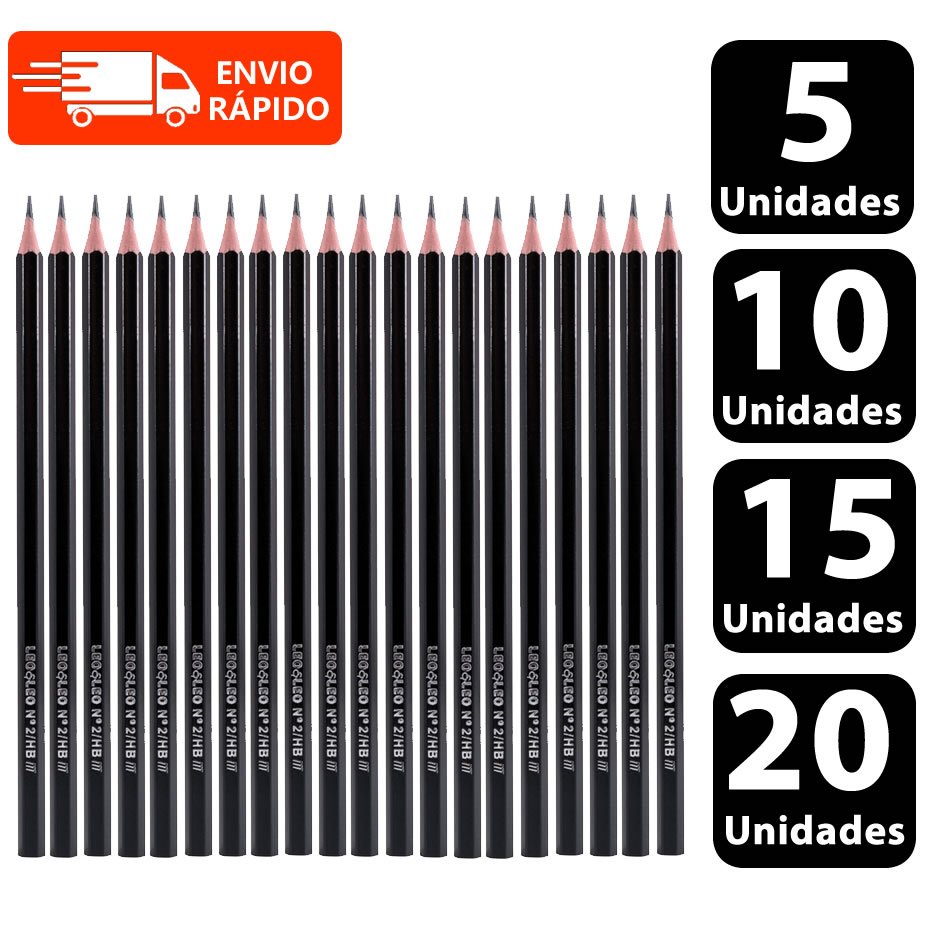 Lápis de Escrever HP Preto Kit com 20/10/15/5 Sextavado Leo e Leo