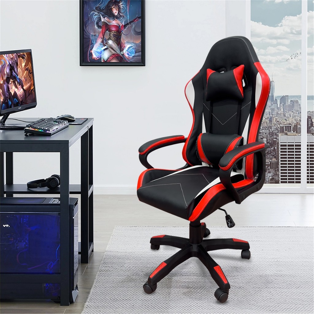 Cadeira Gamer Profissional Ajustável Vermelho Cadeira De Gamer Giratória