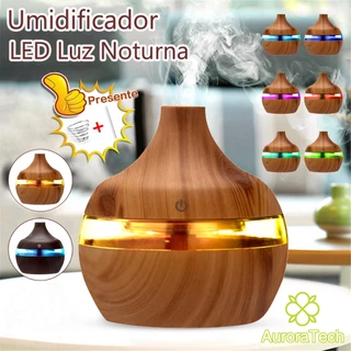 Umidificador De Ar Grande Ultrassônico Difusor De Aromatizador Usb Madeira Com Led Purificador De Ar
