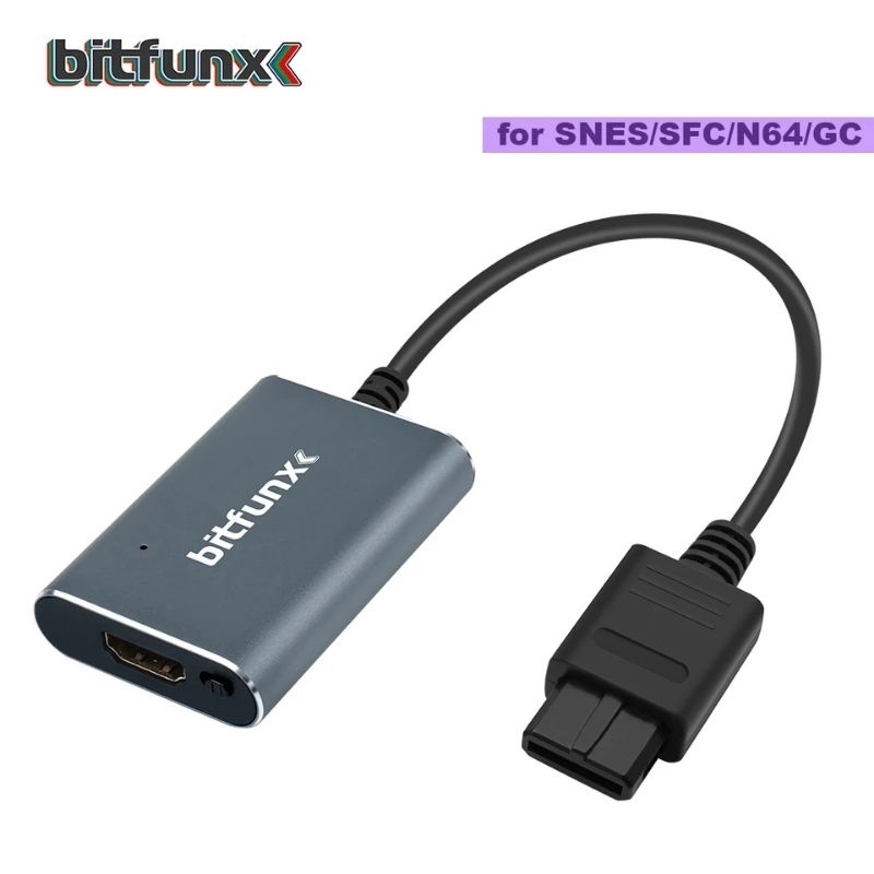 Bitfunx Adaptador HDMI AV Famicom SNES Super Famicom N64 GameCube