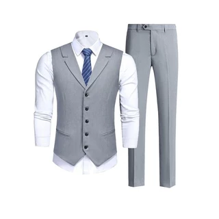 Colete Social Masculino Italiano Executivo Cinza Mega Oferta
