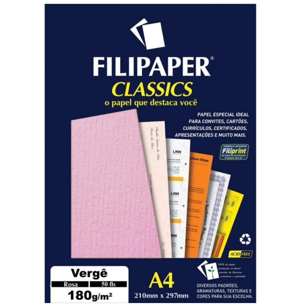 papel verge A4 cores gramatura 180g/m² 50 folhas papel especial ...
