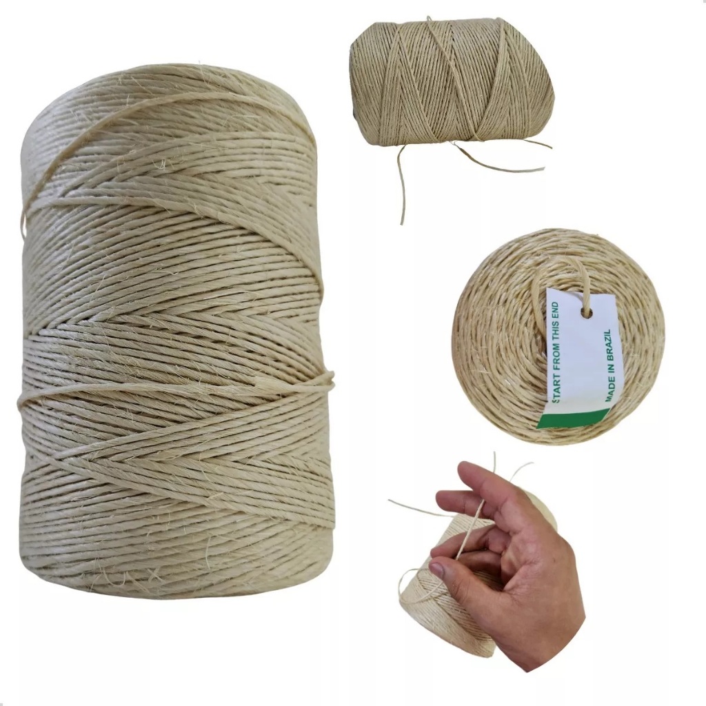 Fio Barbante De Sisal 2mm - 500 Metros Artesanato Corda Fio 1Kg ...