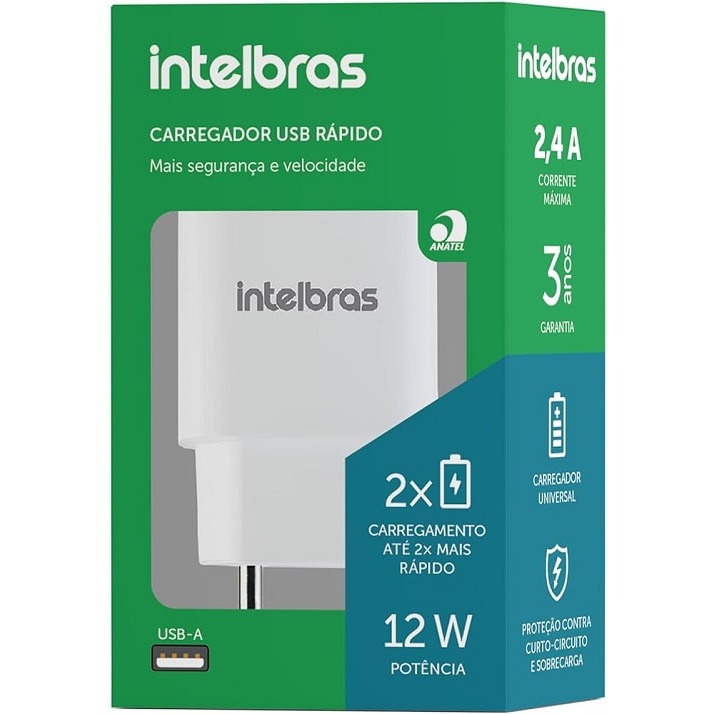 Carregador Usb Ec1 Fast 12w Branco IntelBras (2x mais Rapido)