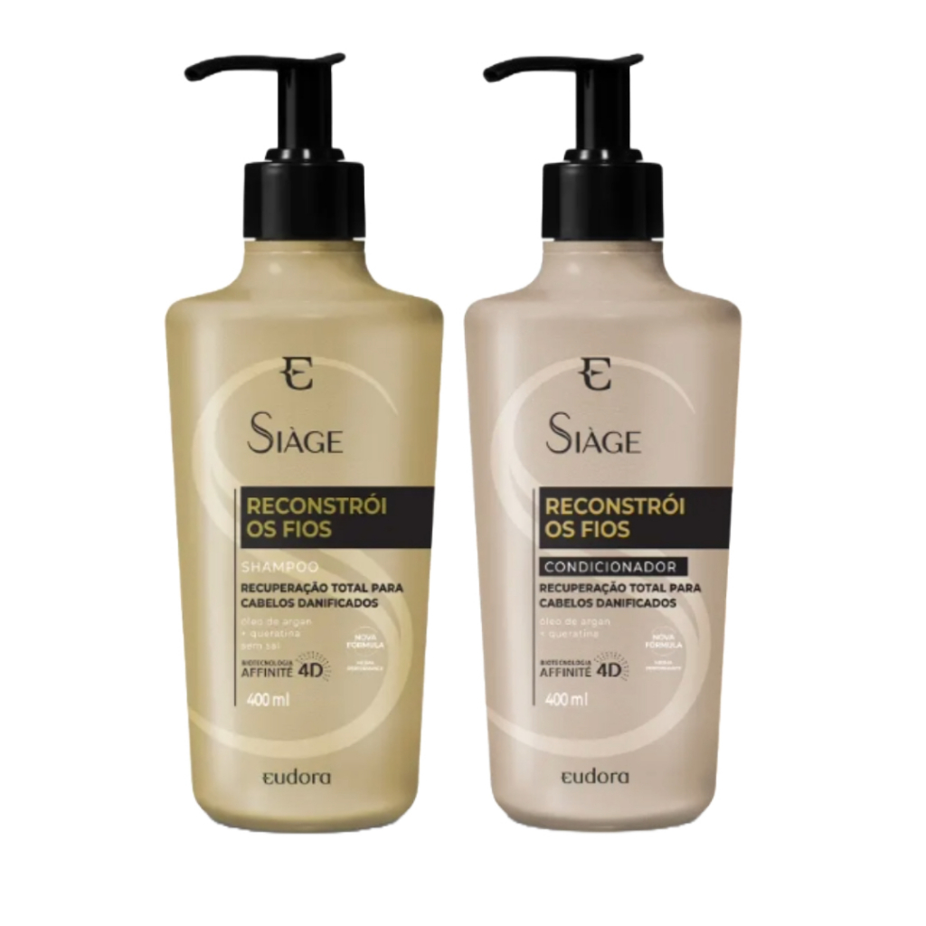 Reconstrói os Fios Siage Eudora Shampoo 400ml + Condicionador 400ml