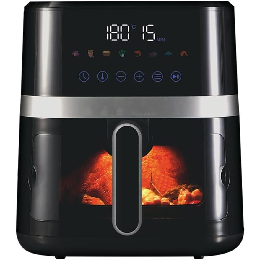 Fritadeira Elétrica Air Fryer Gaabor Lume 5,5L Digital Touch Visor Transparente Tampa Removível Preta 220v