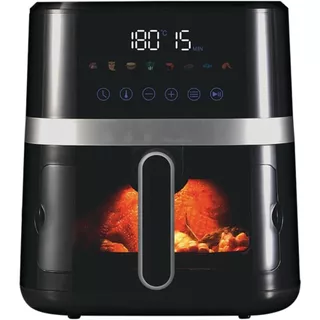 Fritadeira Elétrica Air Fryer Gaabor Lume 5,5L Digital Touch Visor Transparente Tampa Removível Preta 220v