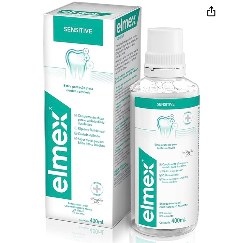 Enxaguante antisséptico bucal elmex sensitive sem álcool 400ml | Shopee ...