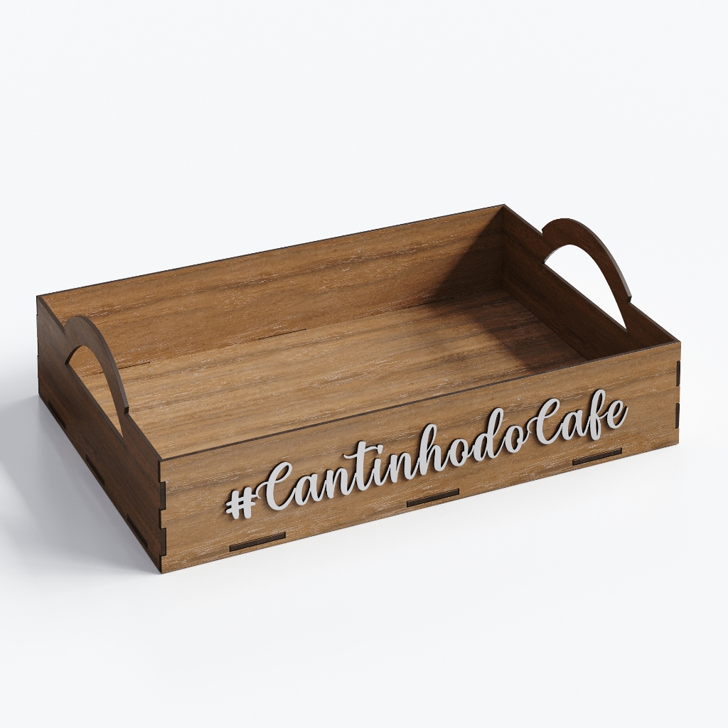 Bandeja Decorativa Para Café 30x20 Cantinho do Café Mdf